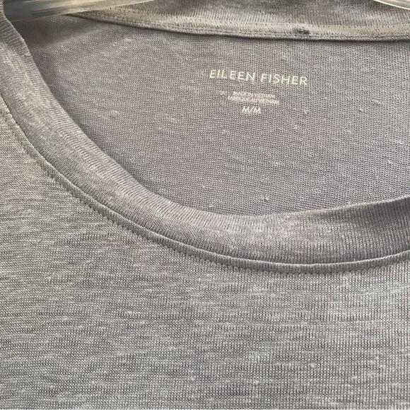 Eileen Fisher Organic Linen Jersey Crew Neck Top T Shirt Knit Sweater Minimalist - Picture 6 of 12